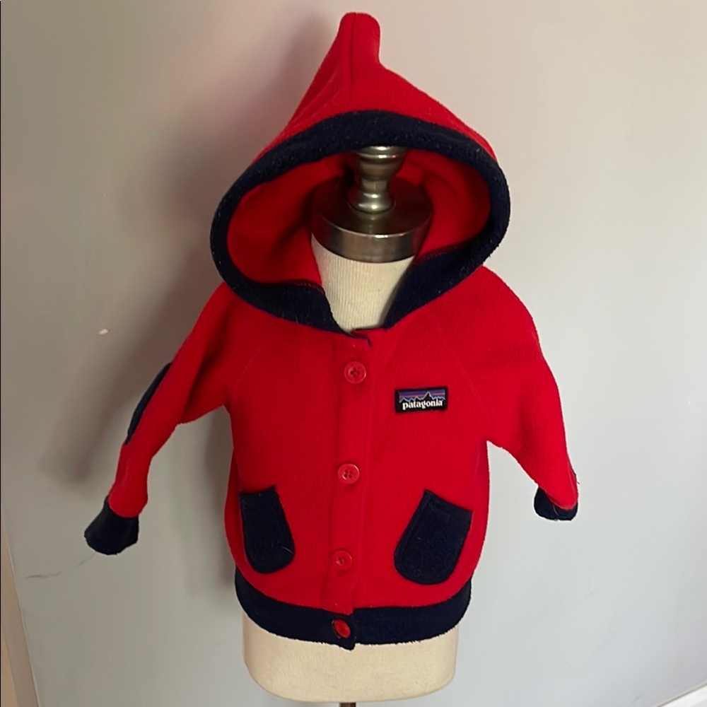 Patagonia Red and Navy Hooded Jacket